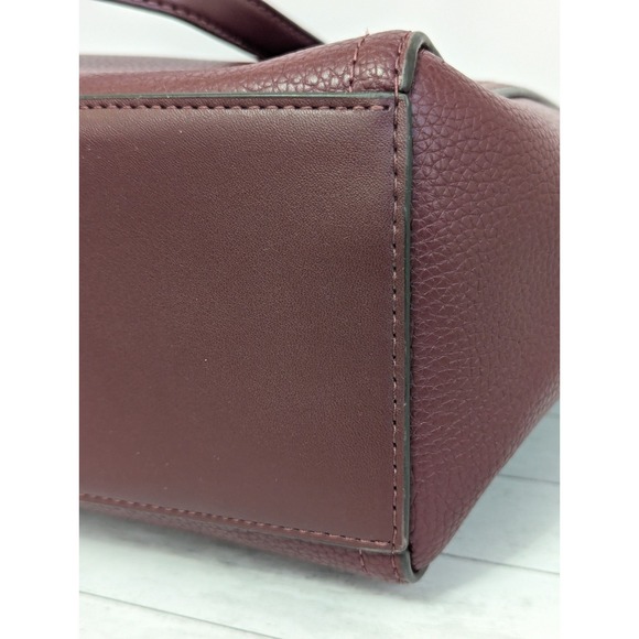 Michael Kors Maisie 2 pc Large Merlot Tote Bag + Zipper Pouch MK Signature